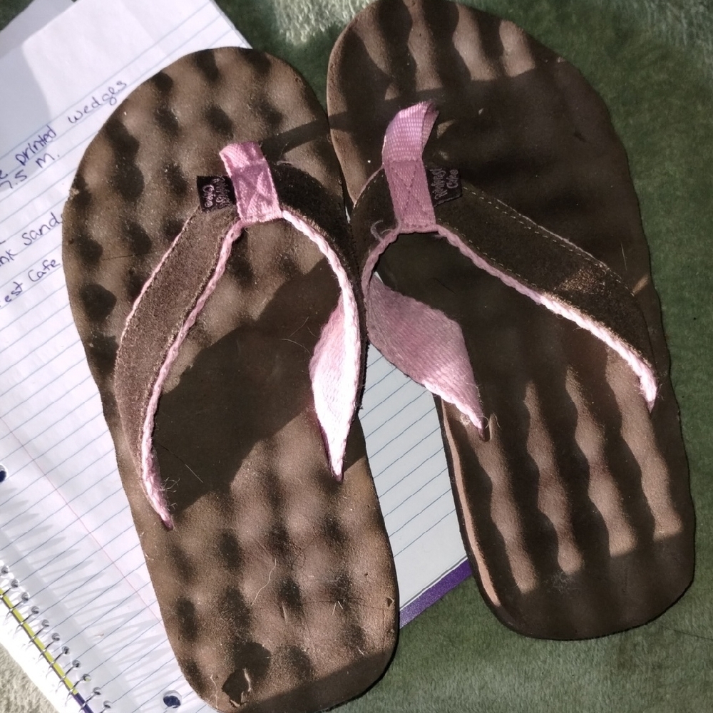 Pink and Brown Sandals